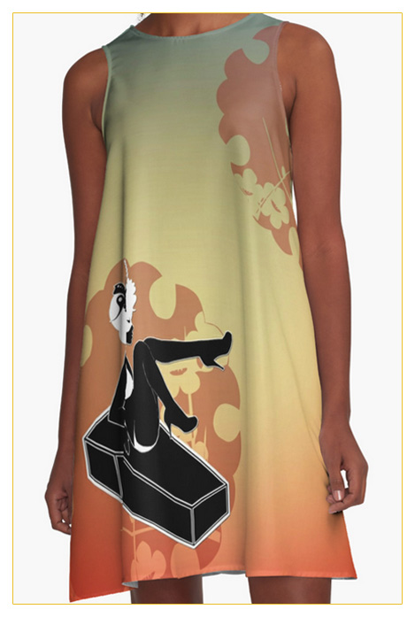 Butterfly Circus Coffin Pinup A Line Dress from RedBubble